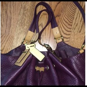 **SOLD **  Authentic Coach Legacy XL Drawstring Tote Eggplant Color